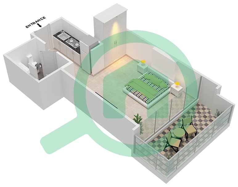 المخططات الطابقية لتصميم الوحدة 12-FLOOR 3-4 شقة  - جولف فيستا 2 Floor 3-4 interactive3D