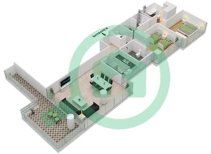 高尔夫景观住宅2号 - 2 卧室公寓单位1-FLOOR-4戶型图