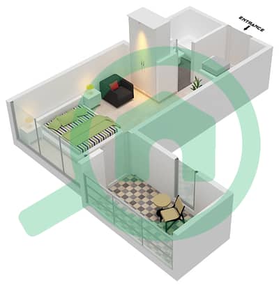 萨马纳山庄公寓 - 单身公寓类型／单位A2/43戶型图