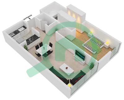 Rosebay Living - 1 Bedroom Apartment Type A-1 Floor plan