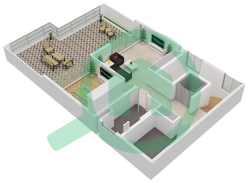 المخططات الطابقية لتصميم النموذج THE HAVEN GRAND VILLA-B فیلا 5 غرف نوم - علايا Second Floor interactive3D