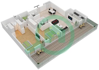 Rosebay Living - 2 Bedroom Apartment Type E Floor plan