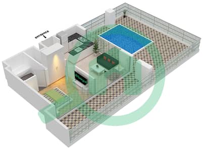 المخططات الطابقية لتصميم النموذج / الوحدة E/22 شقة 1 غرفة نوم - سامانا هيلز