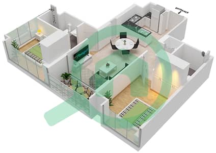 Peninsula Two - 2 Bedroom Apartment Type/unit TB-2 Floor plan