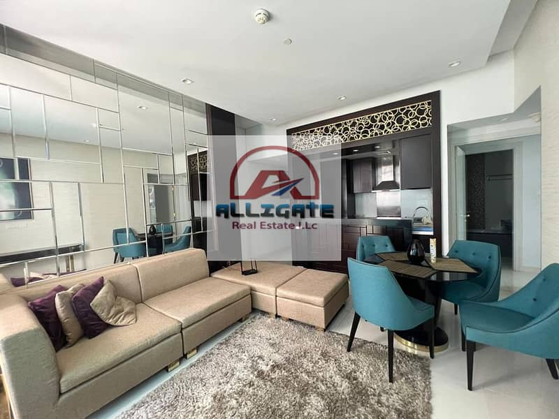 Spacious Furnished 2 B/R + Hall For Rent@110k In Damac Maison  Upper Crest Downtown
