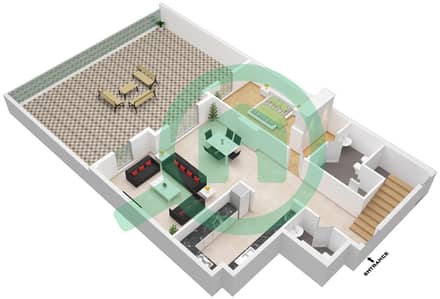المخططات الطابقية لتصميم النموذج B شقة 4 غرف نوم - القرم ريزيدنس