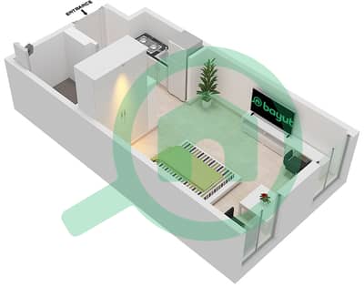 المخططات الطابقية لتصميم النموذج A شقة استوديو - نست سكن طلاب