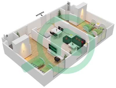 Nest Student Accommodation - 2 Bedroom Apartment Type A Floor plan