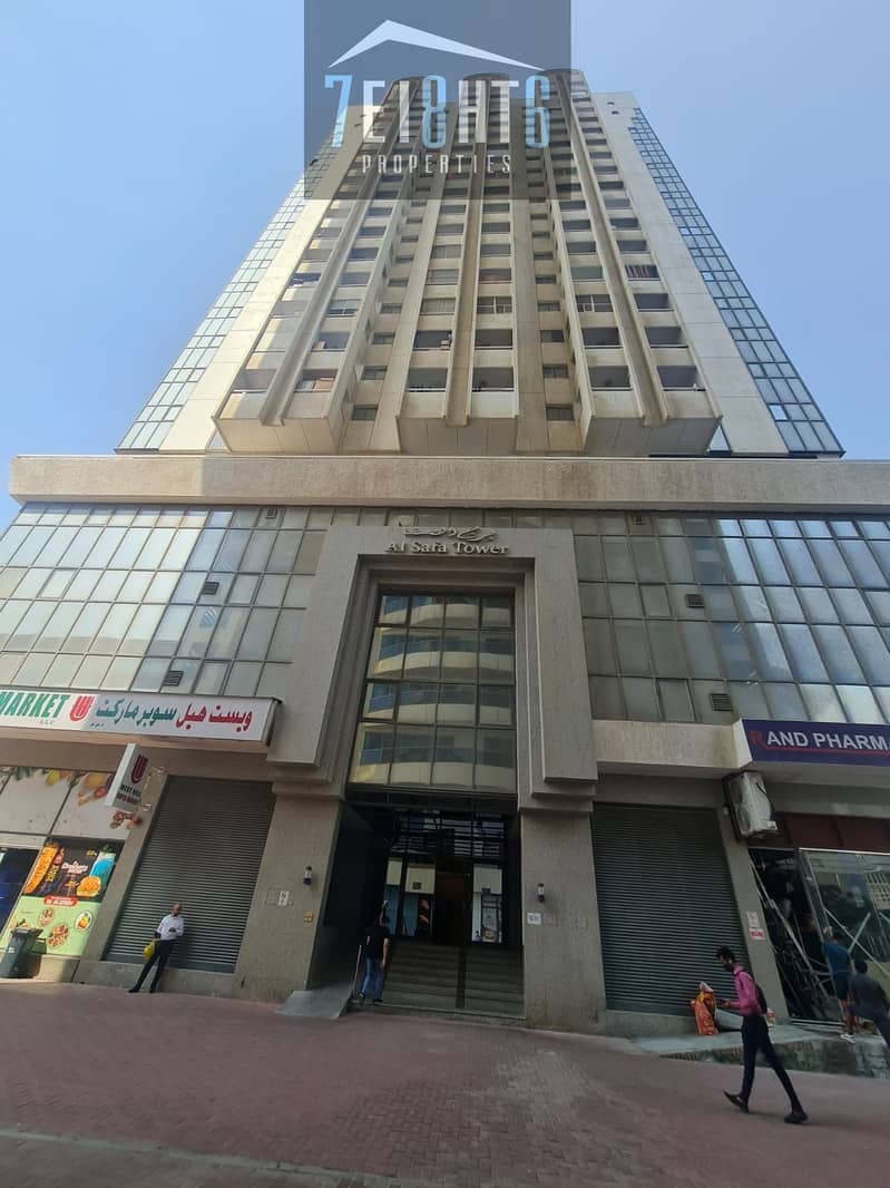 Office with partition: 900-1,800 sq ft for rent in Al Safa Tower