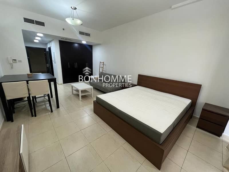 Fully Furnished studio with pool view  and balcony