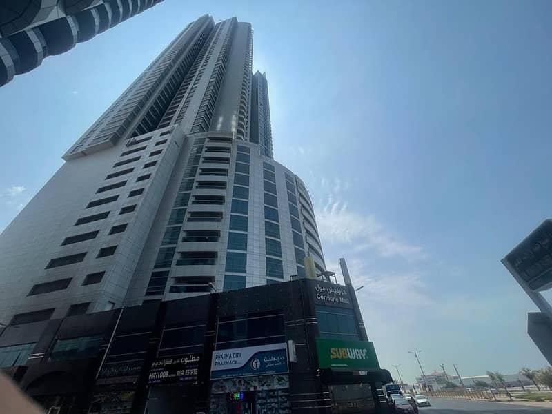 For rent two rooms and a hall, an area of ​​2185 feet, , full view of the Arabian Gulf