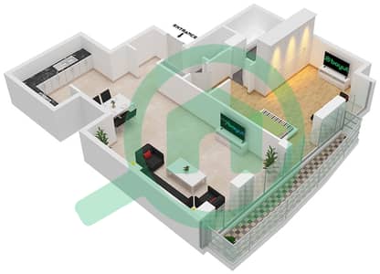 Princess Tower - 1 Bedroom Apartment Unit 8005 Floor plan