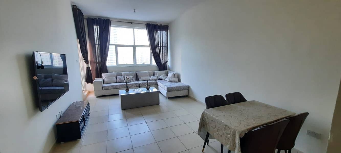 1BHK OPEN KITCHEN FURNISHED FLAT OPEN VIEW AVAILBALE IN AJMAN ONE TOWER WITH PARKING