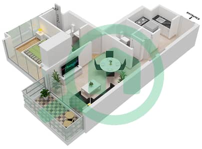 Peninsula One - 1 Bedroom Apartment Type/unit TL-1 Floor plan