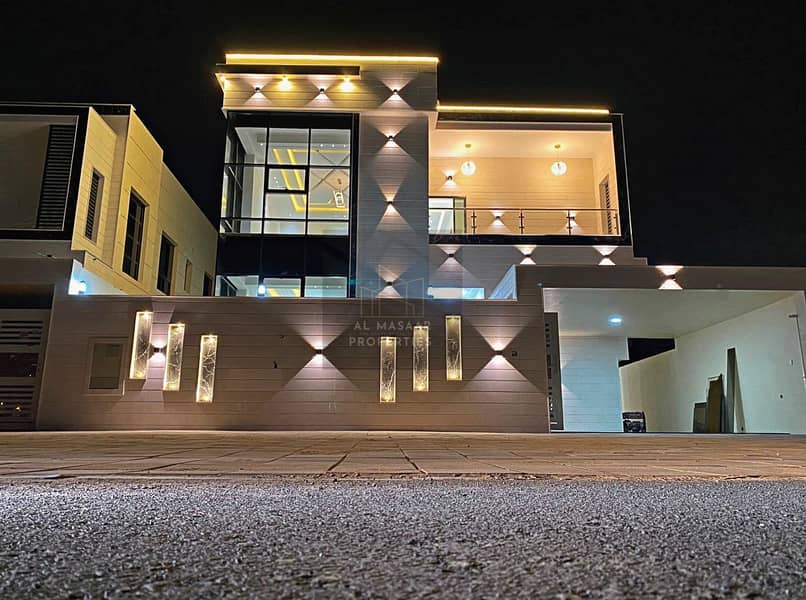 Modern villa for sale on Sheikh Mohammed bin Zayed Street directly, very distinctive finishing, owners of distinguished taste, and free ownership of a