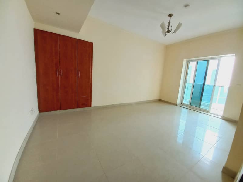2 months free, A/C Free , Sea view 3bhk with balcony, maid room in al Taawun area rent 54k
