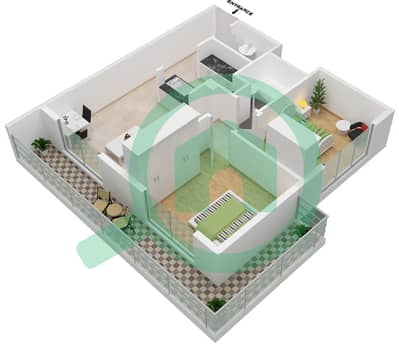 المخططات الطابقية لتصميم النموذج 2 شقة 2 غرفة نوم - كابا اكا 3