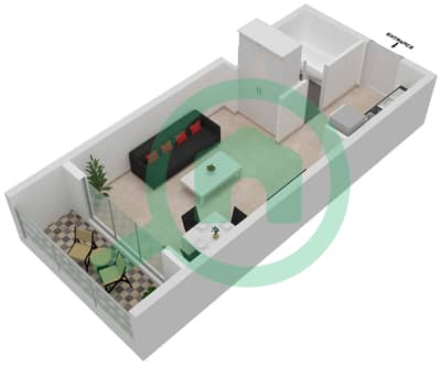 المخططات الطابقية لتصميم النموذج 7 شقة استوديو - كابا اكا 3