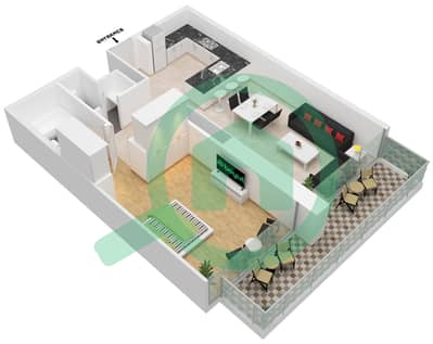 المخططات الطابقية لتصميم الوحدة 02 شقة 1 غرفة نوم - أنوا