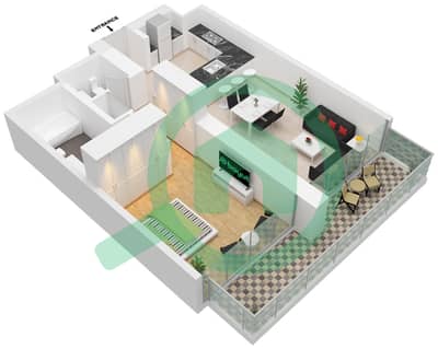 Анва - Апартамент 1 Спальня планировка Единица измерения 004