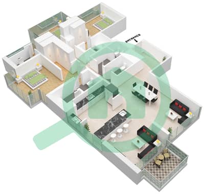 安华公寓 - 3 卧室公寓单位,3戶型图