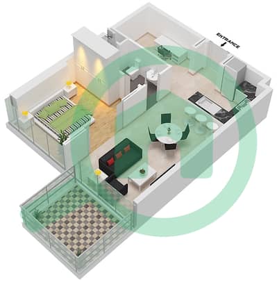 المخططات الطابقية لتصميم النموذج 01 شقة 3 غرف نوم - غولف جيت