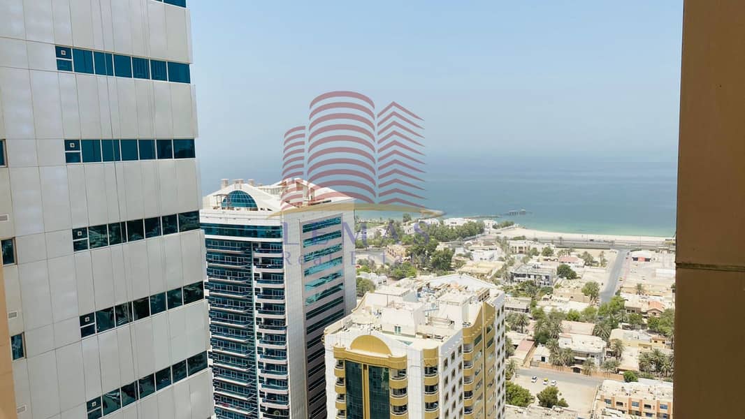 2 bhk big size  partial sea view with parking for rent in Ajman one tower