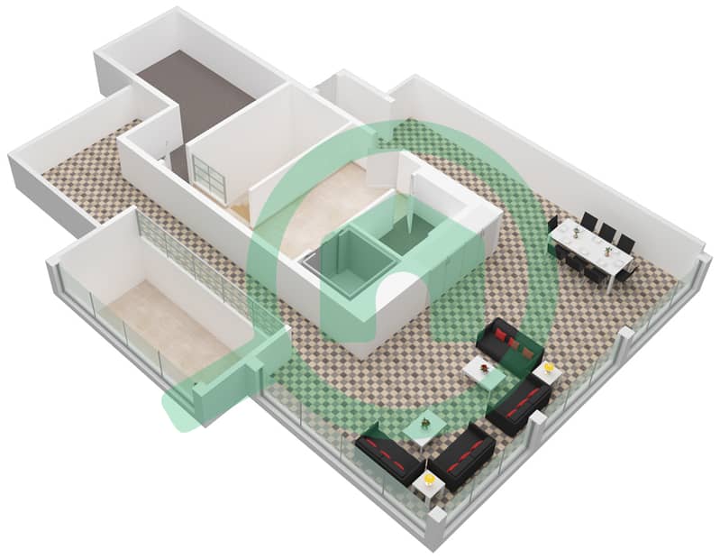 المخططات الطابقية لتصميم النموذج 1 شقة 5 غرف نوم - برج لا ريف 2 Roof interactive3D