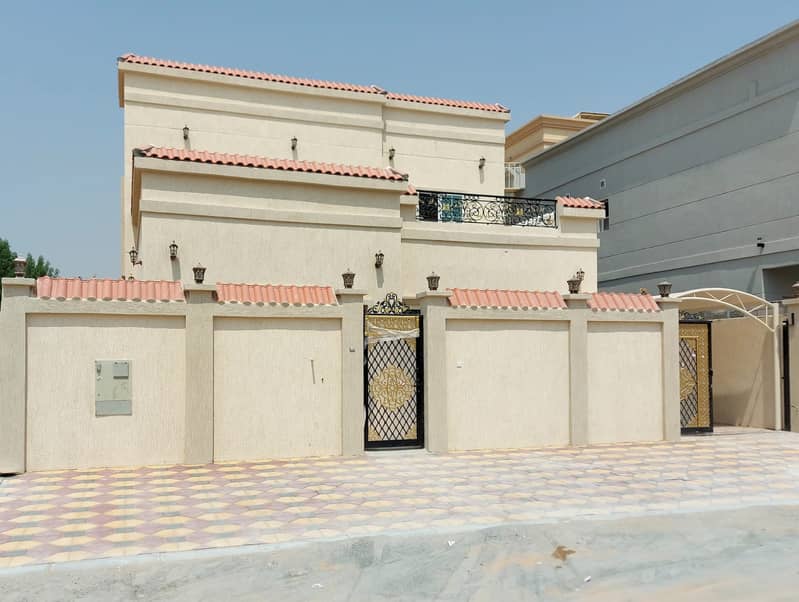 Opposite the mosque, at the price of a villa, one of the most luxurious villas in Ajman, with the design of palaces, super deluxe finishes, and person