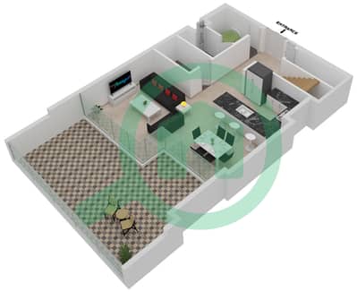 المخططات الطابقية لتصميم النموذج / الوحدة B-G02 شقة 3 غرف نوم - بنينسولا فايف