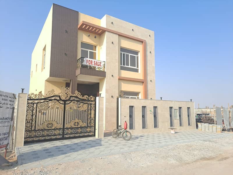 For urgent sale, a modern villa, one of the most luxurious villas in Ajman, with a hotel design, building and personal finishing, super deluxe, buildi