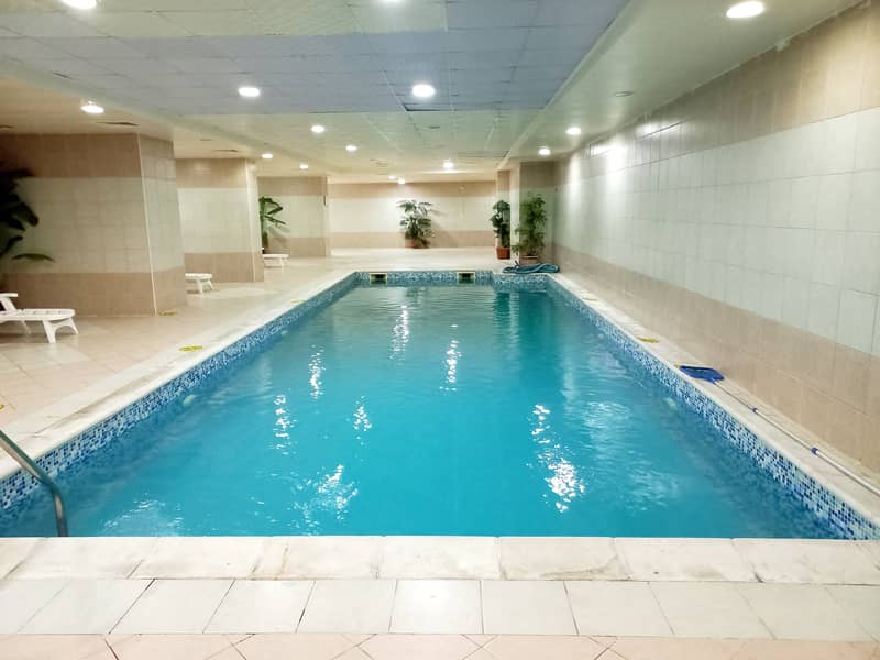 One Month Free,  Partial sea view 2bhk with balcony, gym,s/pool in al Taawun area rent 31k