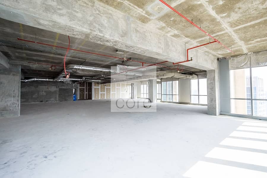 Spacious corner office with marina view