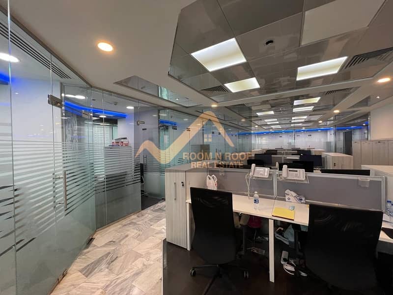 FULLY MODREN FURNISHED OFFICE WITH GLASS PARTITION AND PANTRY - READY TO MOVE - PRIME  LOCATION