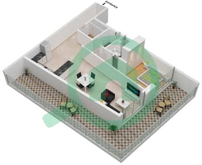 Аванос Резиденс - Апартамент 1 Спальня планировка Единица измерения G04-GROUND FLOOR