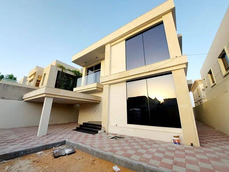 For sale villa, modern design, in an excellent location, a large building area, opposite the academy, and close to 1 minute from Sheikh Mohammed bin Z