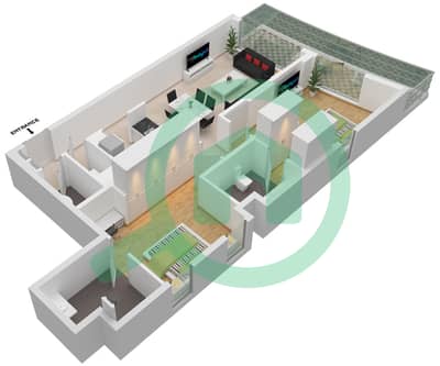 ЛОЦИ Резиденсес - Апартамент 2 Cпальни планировка Тип 2 BEDROOM TYPE 2