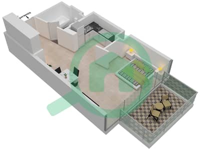 المخططات الطابقية لتصميم النموذج 511 شقة استوديو - ذا ميتركس