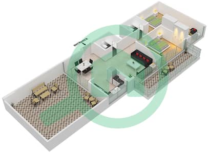 德兹雷公寓 - 2 卧室公寓单位1404戶型图