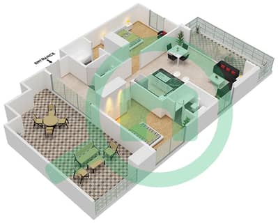 Dezire Residences - 2 Bed Apartments Unit 1408 Floor plan