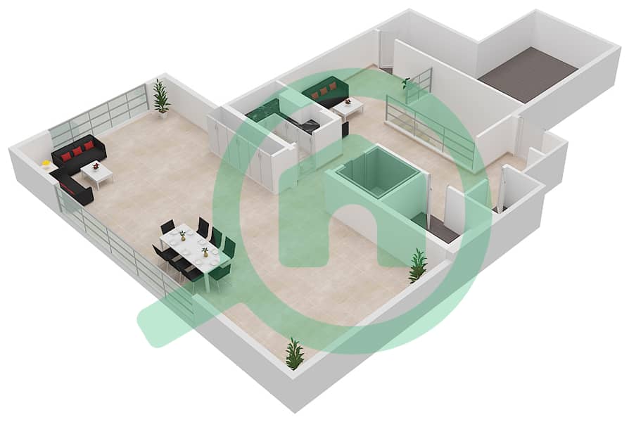 المخططات الطابقية لتصميم النموذج 1 شقة 5 غرف نوم - برج لا ريف 1 Roof interactive3D