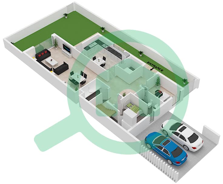 The Pulse Villas - 4 Bedroom Villa Type/unit 4BR CORNER Floor plan Ground Floor interactive3D