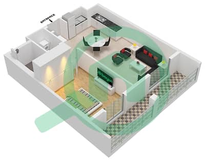 海岸4号大厦 - 1 卧室公寓类型／单位1A/101戶型图