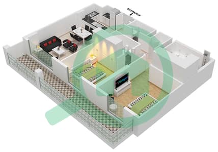 海岸4号大厦 - 2 卧室公寓类型／单位2A/109戶型图