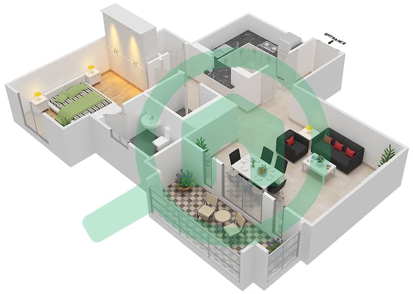 Miska 3 - 1 Bedroom Apartment Unit 4 FLOOR 1-2 Floor plan Floor 1-2 interactive3D