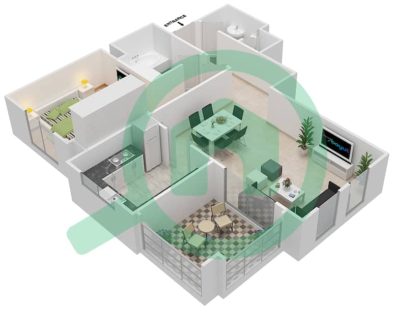 Miska 3 - 1 Bedroom Apartment Unit 5 FLOOR 1-2 Floor plan Floor 1-2 interactive3D