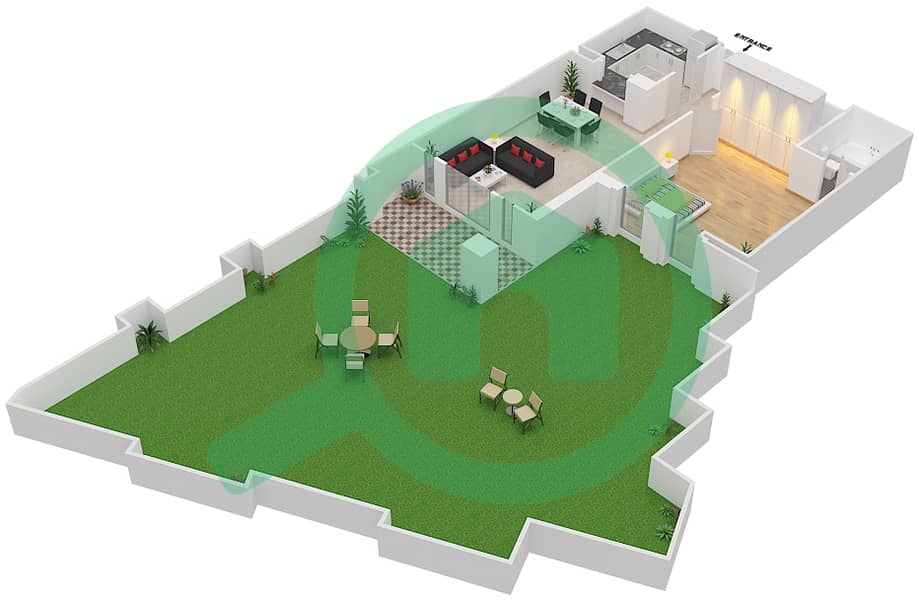 Miska 3 - 1 Bedroom Apartment Unit 8 GROUND FLOOR Floor plan Ground Floor interactive3D