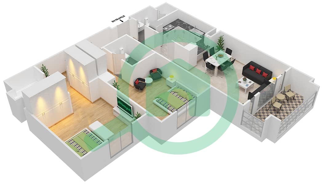 Miska 3 - 2 Bedroom Apartment Unit 9 FLOOR 1-2 Floor plan Floor 1-2 interactive3D