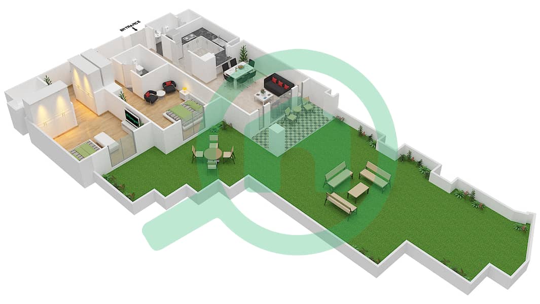 Miska 3 - 2 Bedroom Apartment Unit 9 GROUND FLOOR Floor plan Ground Floor interactive3D