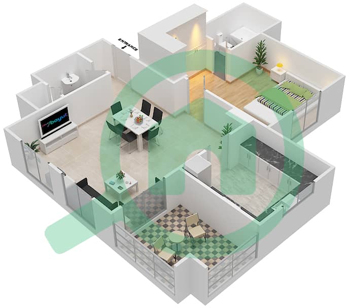 Miska 3 - 1 Bedroom Apartment Unit 11 FLOOR 1-2 Floor plan Floor 1-2 interactive3D